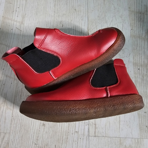 Mordenmiss (Tuo Rui) Chelsea Red Ankle Boots-pull-on- size 7.5 - Picture 4 of 12